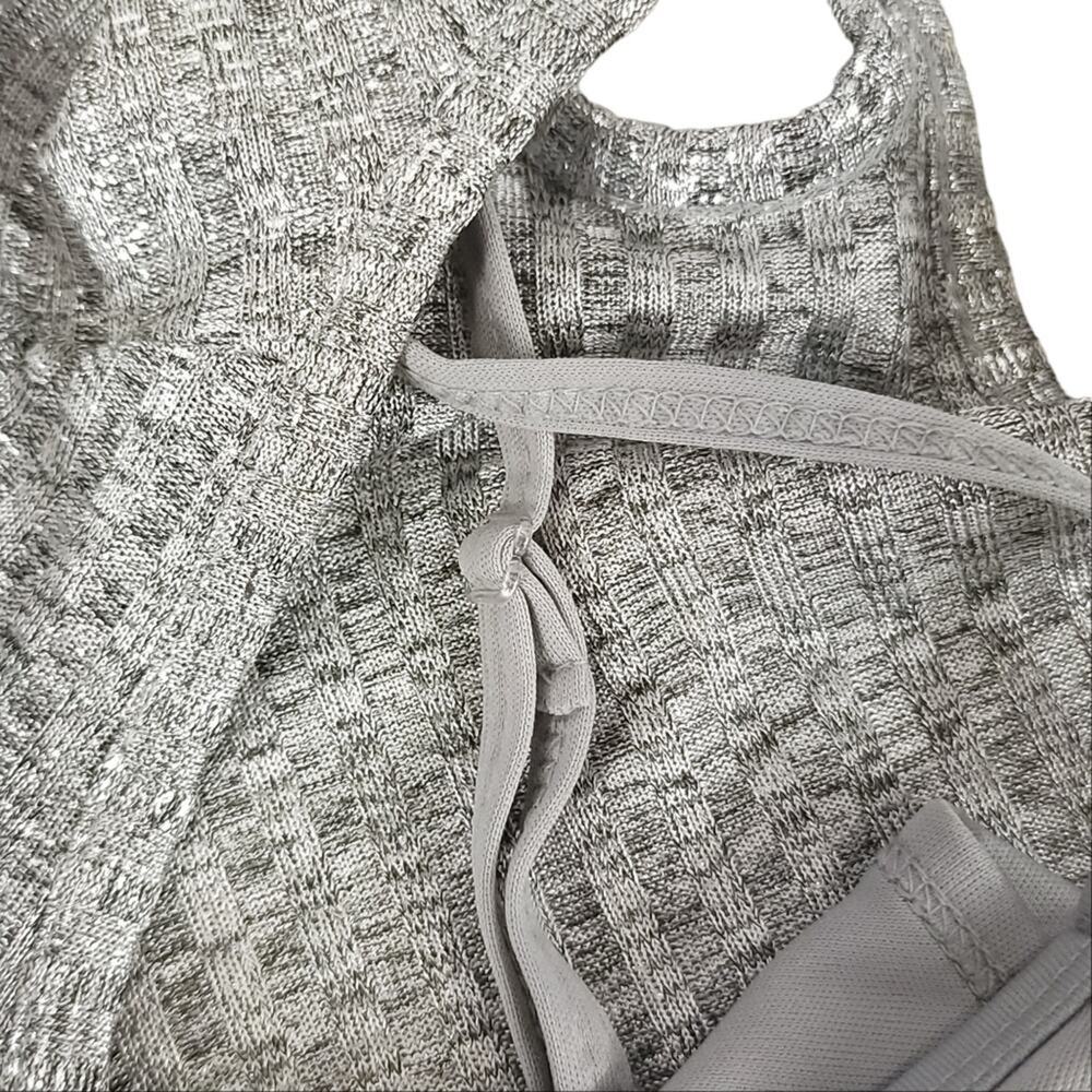 Torrid Metallic Dress Silver Shimmer Ribbed Knit Trapeze - Picture 12 of 15